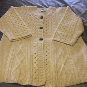 3/4 sleeve Merino Wool Irish Sweater